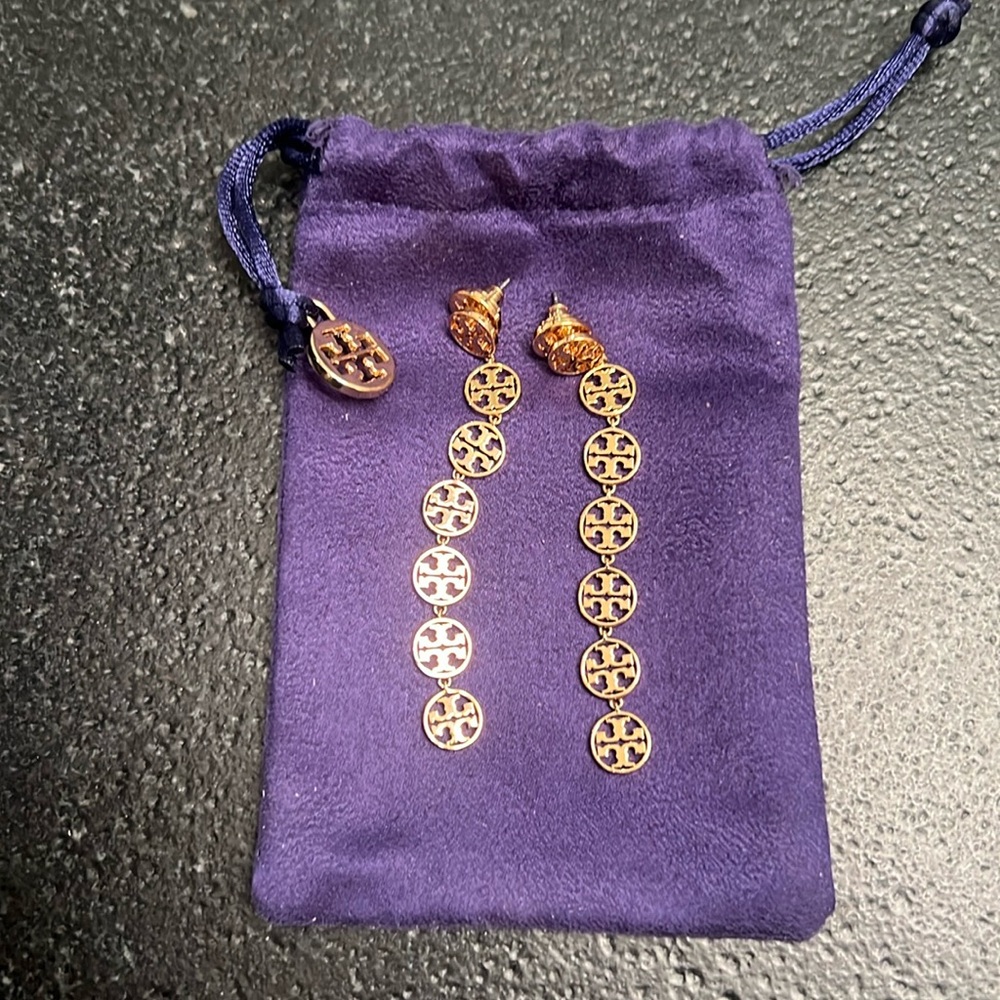 Tory Burch Logo Drop Dangle Earrings